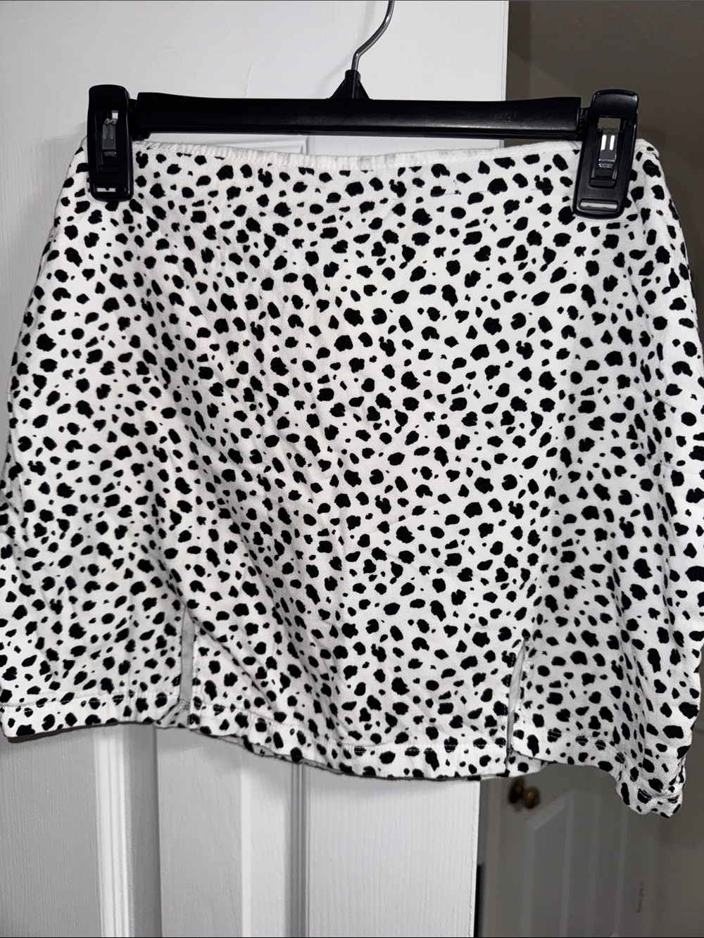 Kendall & Kylie Black and White Dalmatian Print Skater Skirt